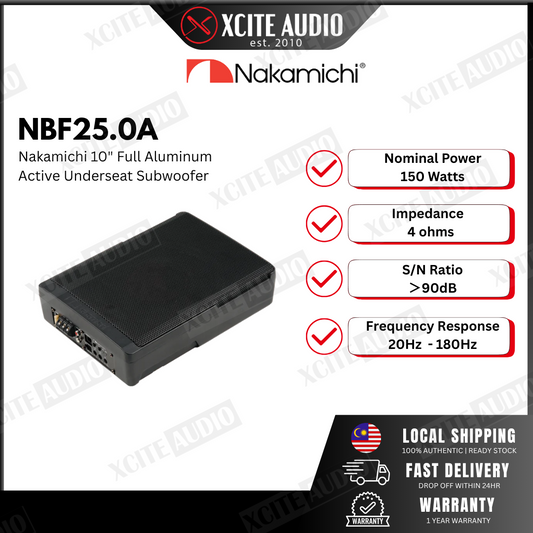 Nakamichi NBF25.0A 10" Full Aluminum Active Underseat Subwoofer