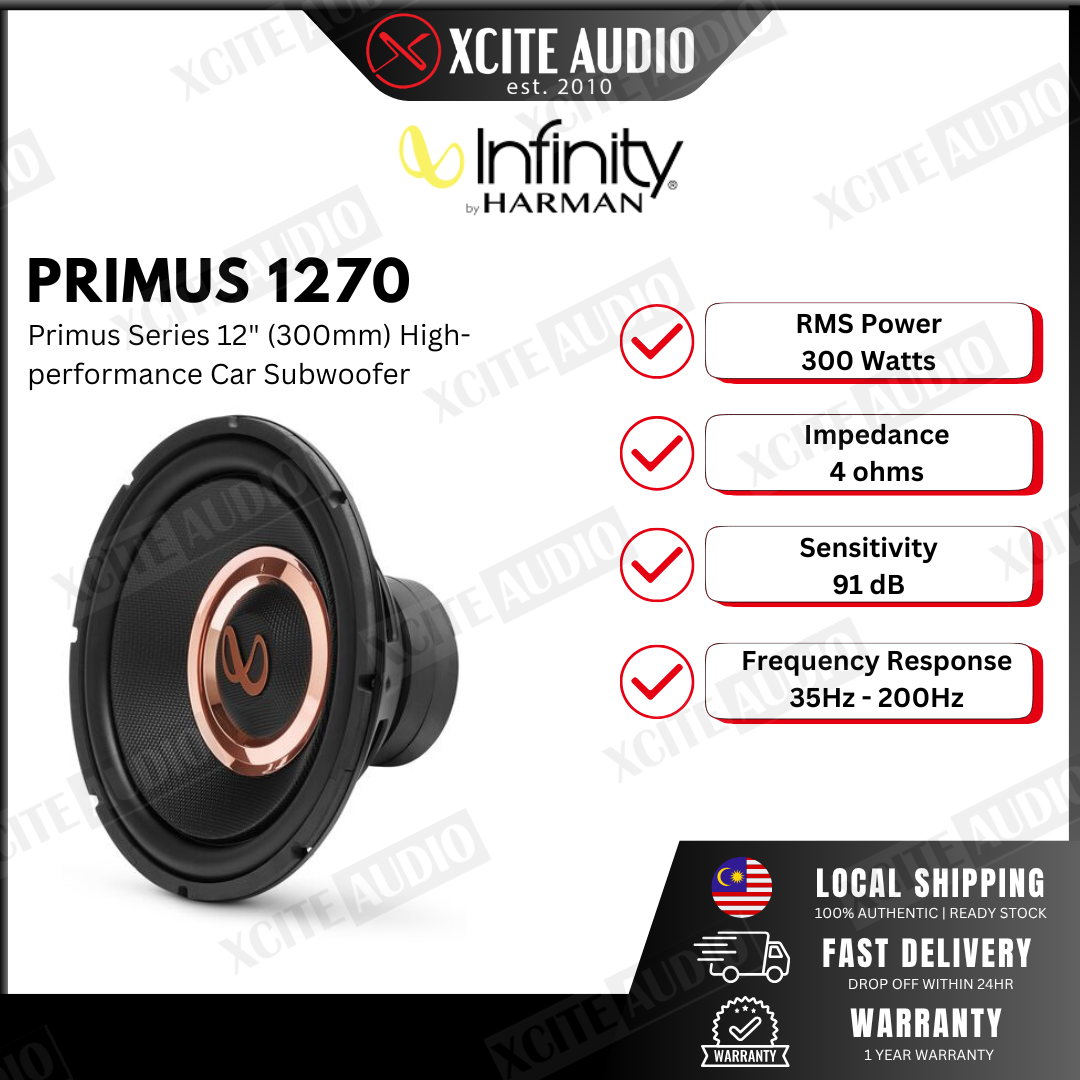 Infinity Primus 1270 12" (300mm) High Performance 1200Watts 4 Ohms Car Subwoofer