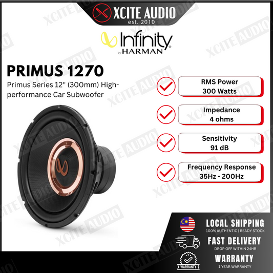 Infinity Primus 1270 12" (300mm) High Performance 1200Watts 4 Ohms Car Subwoofer