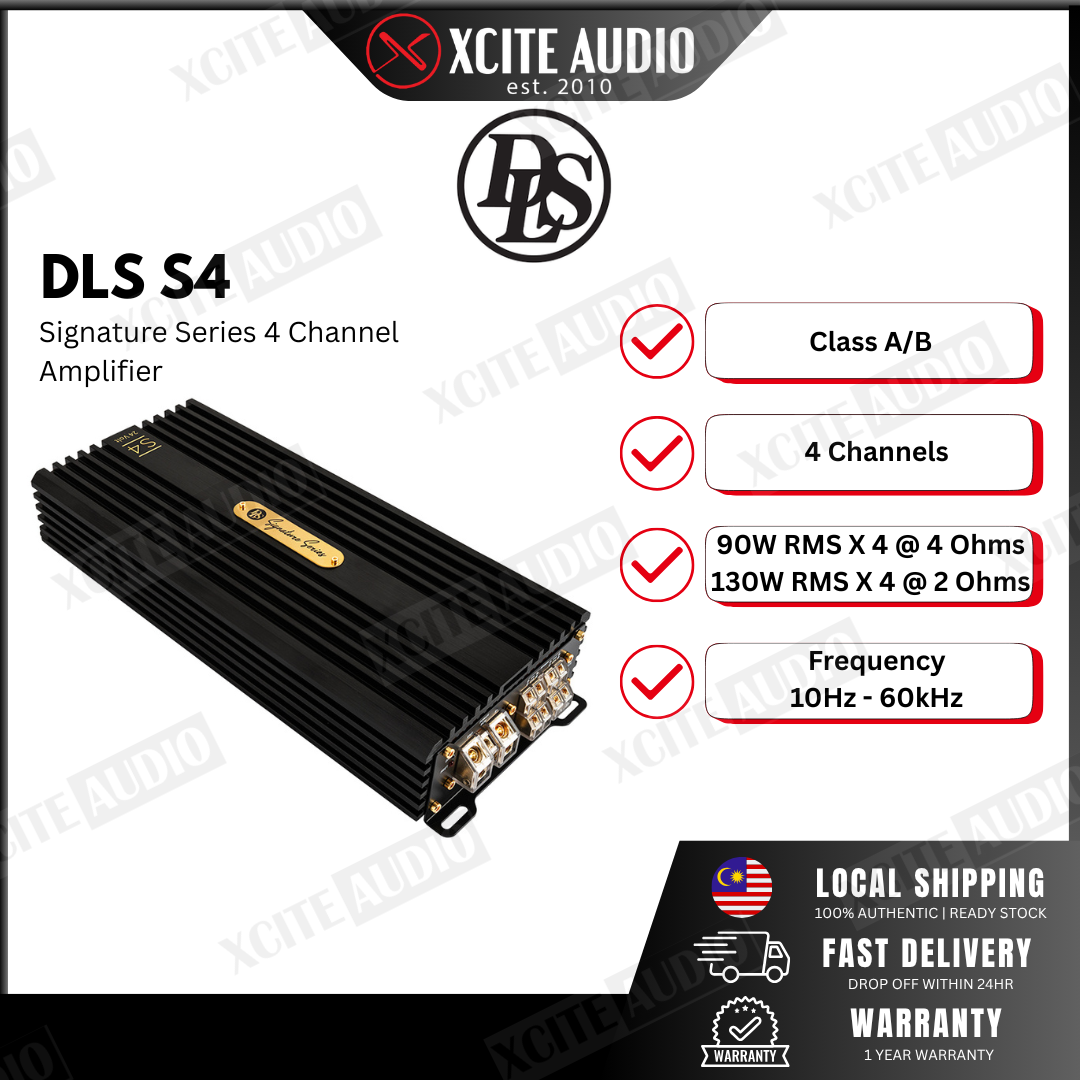 DLS Signature Series S4 - Class A/B Four Channel Amplifier 90W RMS X 4