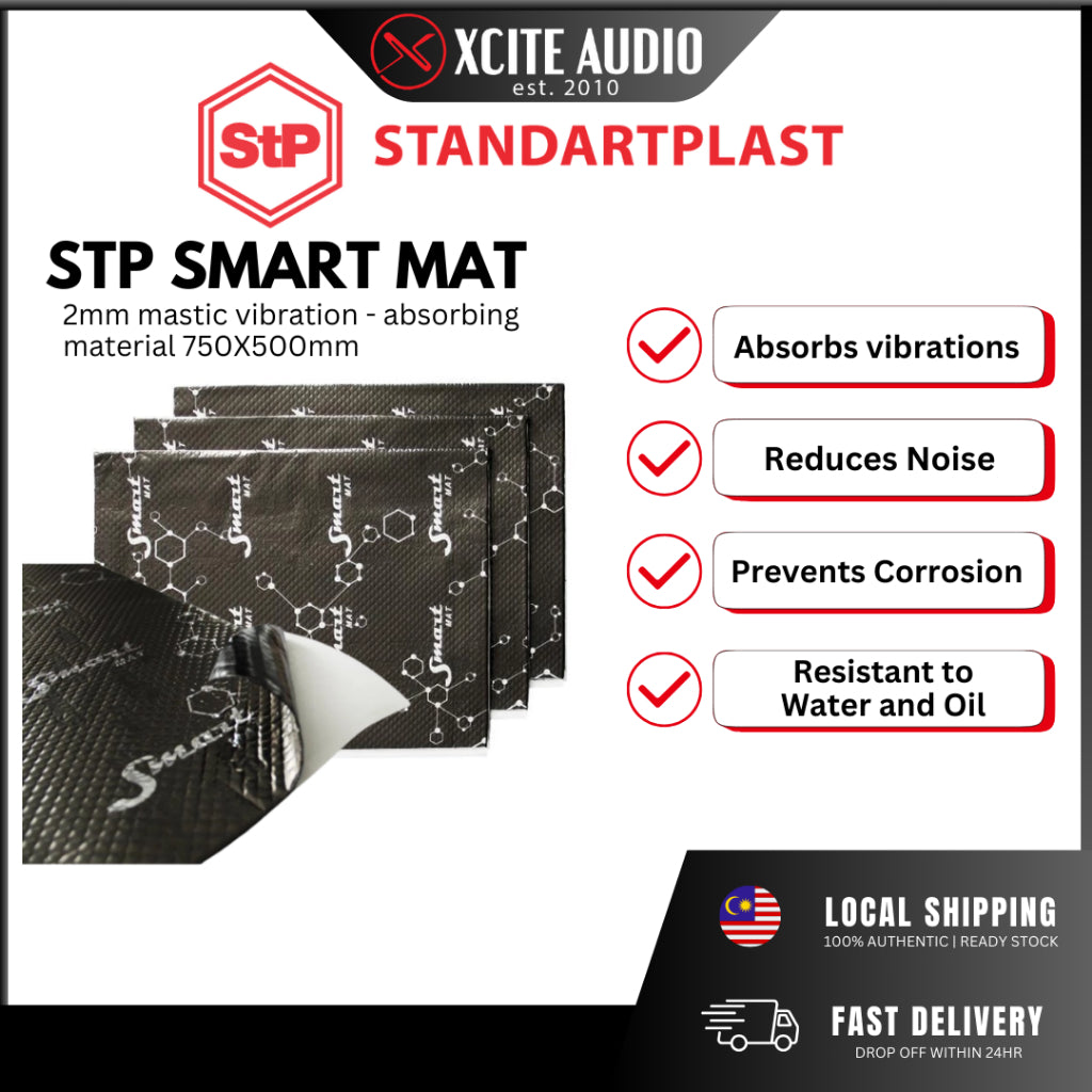 STP Standartplast Smart Mat 2mm Car Vibro-Damping Material 500mm x 750mm 2 layer (2/4doors with installation)