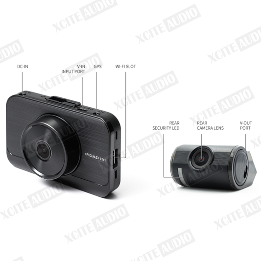IROAD TX1 32GB Car Dashcam 1080p 2-channel 140 wide angle ADAS | Car Recorder | Dual Vision | 1 Year Warranty