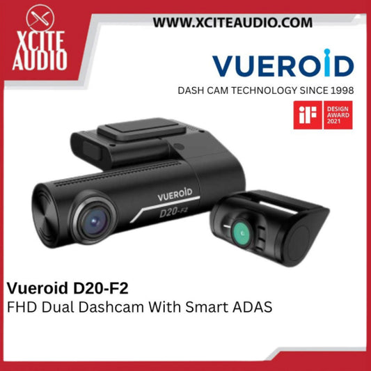 Vueroid D20-F2 FHD DUAL DASHCAM WITH Wi-Fi & SMART ADAS Car Camera Car Recorder Kamera Kereta Manual, Accident free