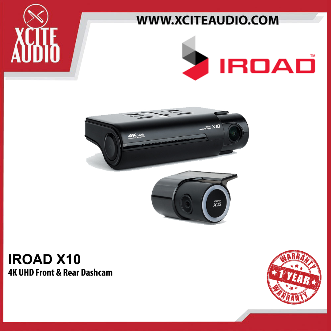 IROAD X10 UHD 4K Dual Channel Front & Rear DashCam Night Vision ADAS App Control Car Camera Driving Recorder