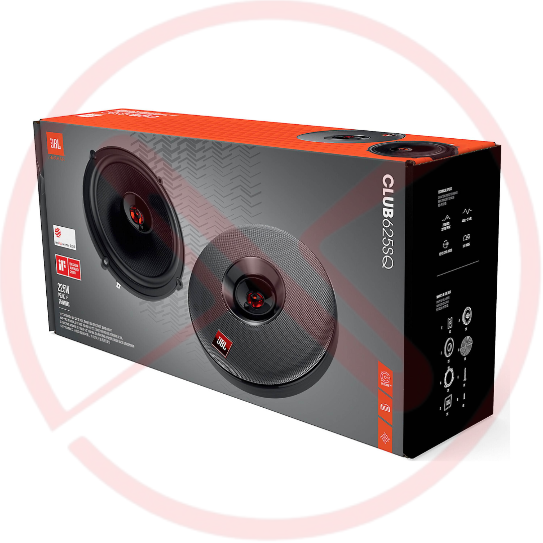 JBL Club Series 625SQ - Sound Quality (SQ) Category 6.5"inch 2-Way Coaxial Car Speakers