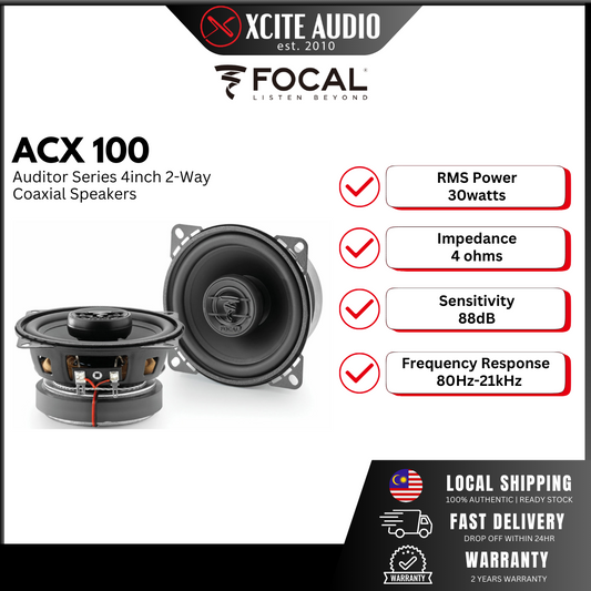 Focal ACX 100 Auditor EVO Series 4" 2-Way Car Coaxial Speakers