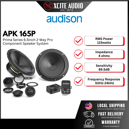Audison APK165P 6.5" 2-Way 345Watts Peak 4-Ohms Car Audio Speakers
