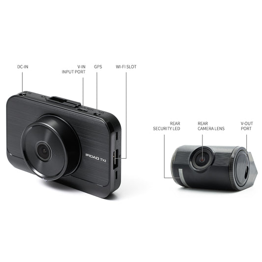 IROAD TX1 32GB Car Dashcam 1080p 2-channel 140 wide angle ADAS | Car Recorder | Dual Vision | 1 Year Warranty