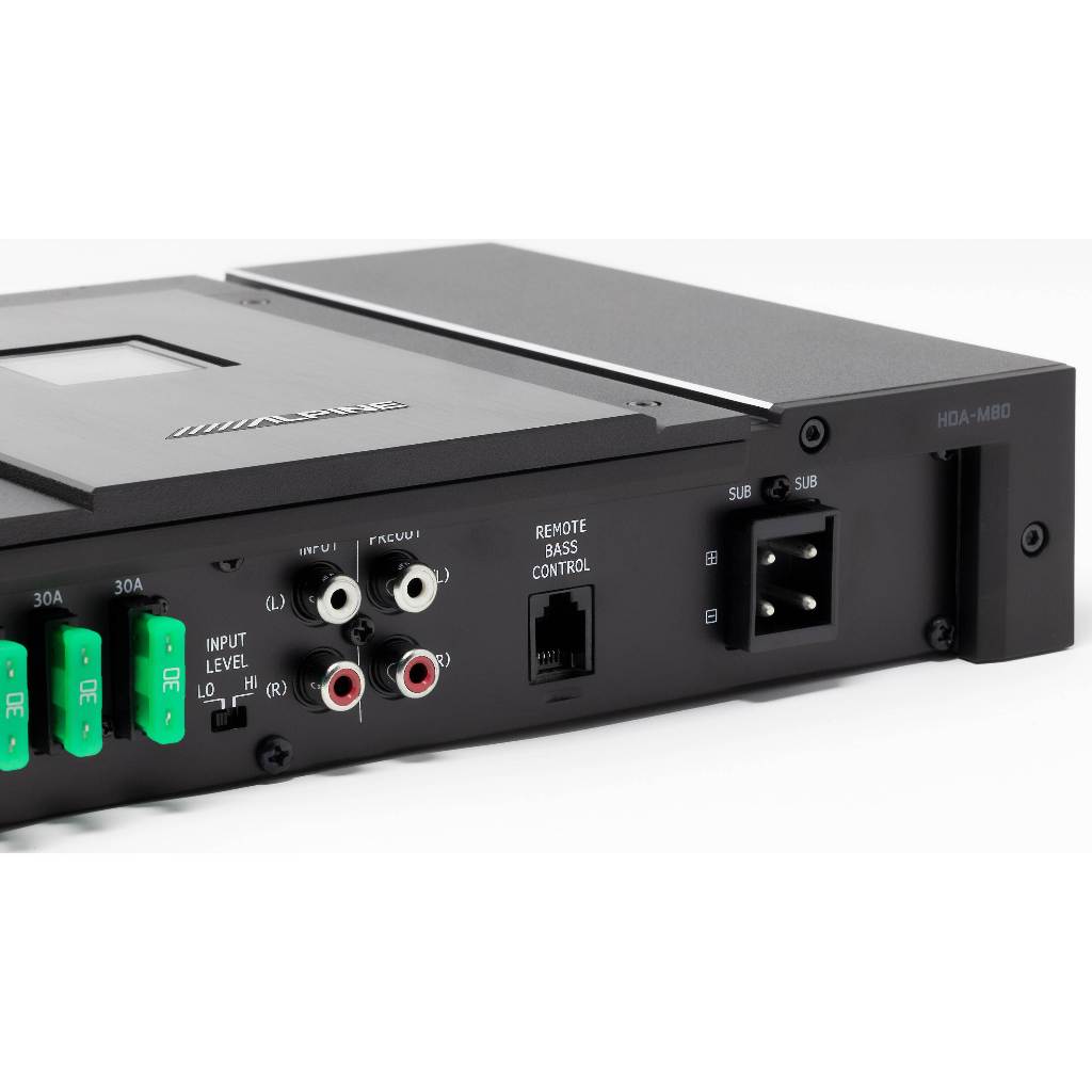 Alpine HDA-M80 Status Series mono subwoofer amplifier — 800 watts RMS at 2 ohms