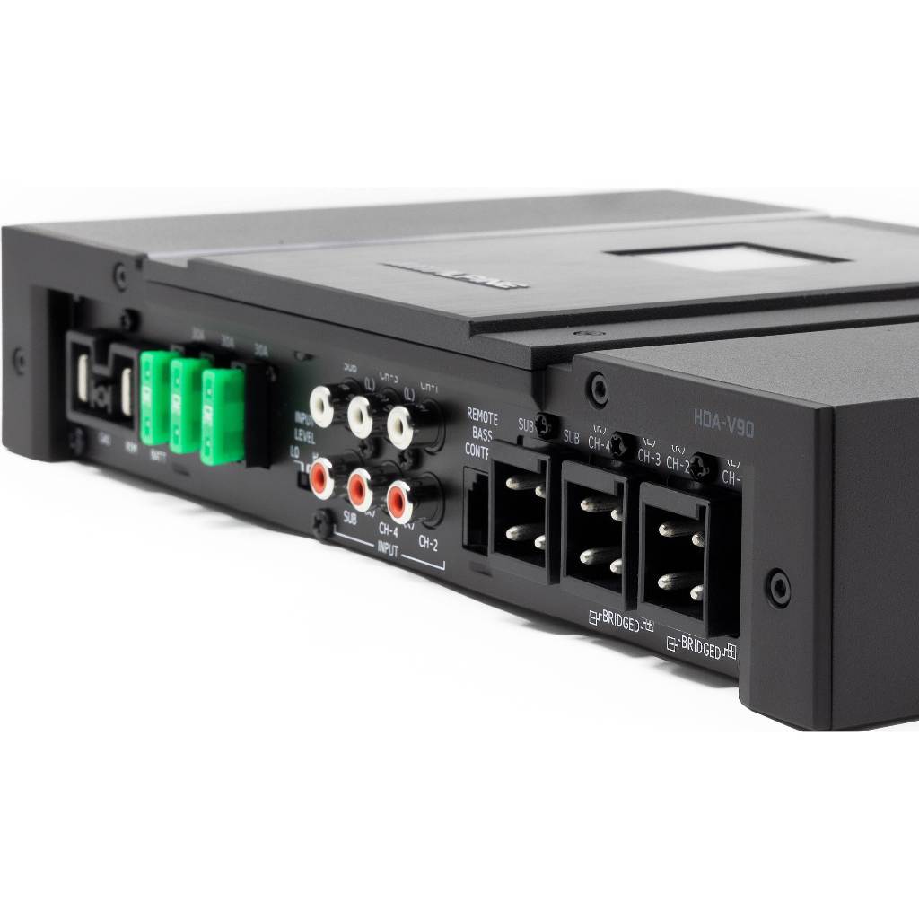 Alpine HDA-V90 Status Series 5-channel car amplifier — 75 watts RMS x 4 at 4 ohms + 500 watts RMS x 1 at 2 ohms