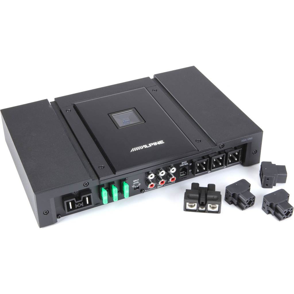 Alpine HDA-V90 Status Series 5-channel car amplifier — 75 watts RMS x 4 at 4 ohms + 500 watts RMS x 1 at 2 ohms
