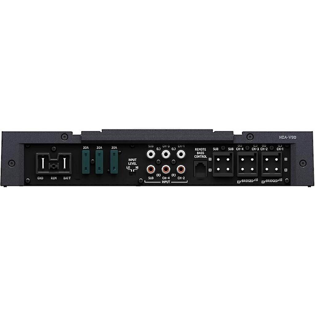Alpine HDA-V90 Status Series 5-channel car amplifier — 75 watts RMS x 4 at 4 ohms + 500 watts RMS x 1 at 2 ohms