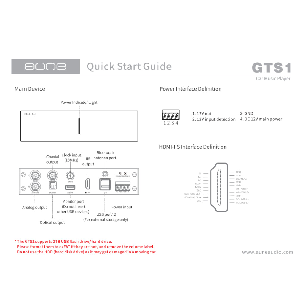 Aune Hi-Res Music Car Audio Players GTC1 Car OCXO Audio Clock & GTS1Hi-Res Music Car Audio Player