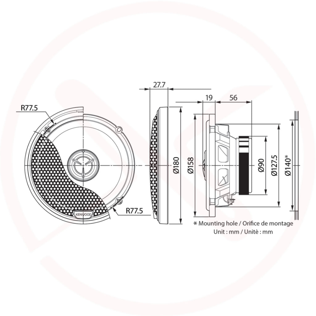 Kenwood KFC X1741 - X Series 6.5 inch 2-Way Coaxial Car Speakers