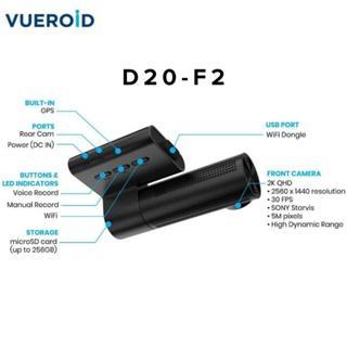 Vueroid D20-F2 FHD DUAL DASHCAM WITH Wi-Fi & SMART ADAS Car Camera Car Recorder Kamera Kereta Manual, Accident free