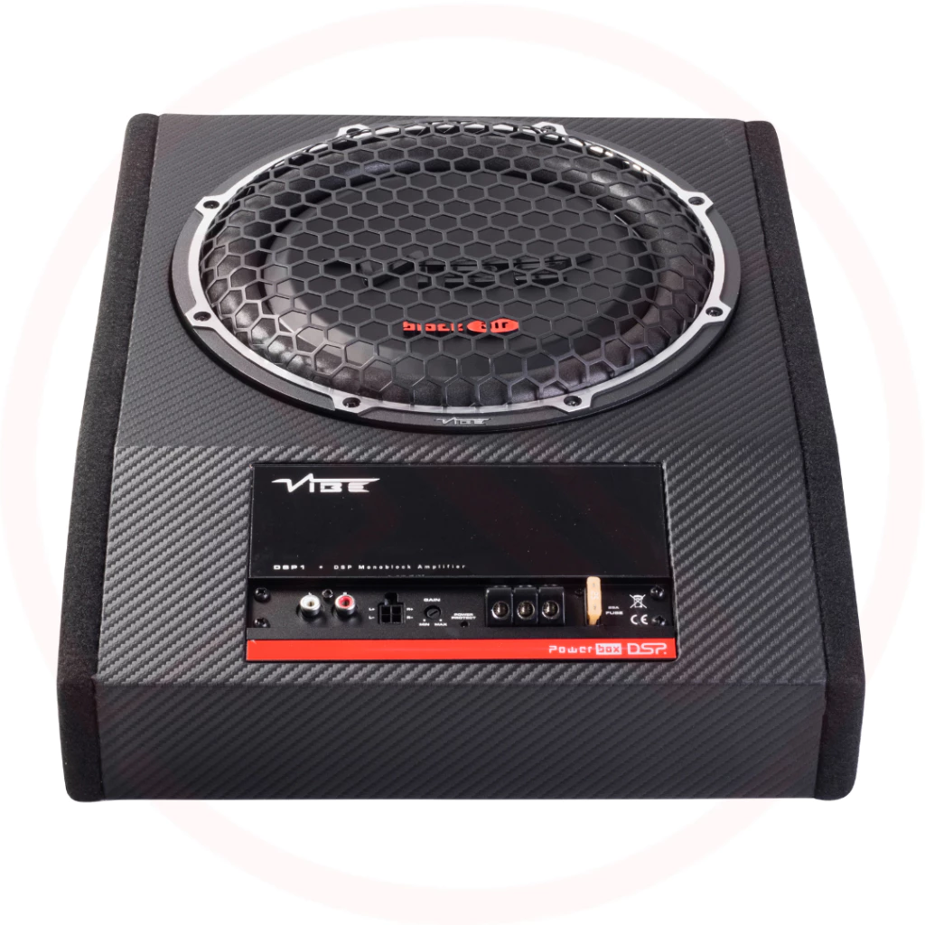 VIBE AUTO 10A‑V4 - OPTISOUND Series 10" Compact Active Car Subwoofer | 300W RMS | Sealed MDF