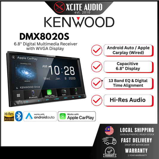 Kenwood DMX8020S 7" Digital Media Receiver with WVGA Display Car Headunit