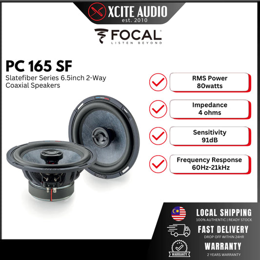 Focal PC165SF 6.5" 2-Way Coaxial Car Speaker SlateFiber Cone