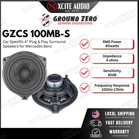 Ground Zero GZCS 100MB‑S | Plug & Play 4″ Car Surround Speakers for Mercedes‑Benz