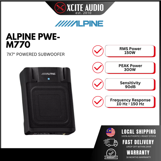 Alpine PWE-M770 7X7 inch Powered Subwoofer