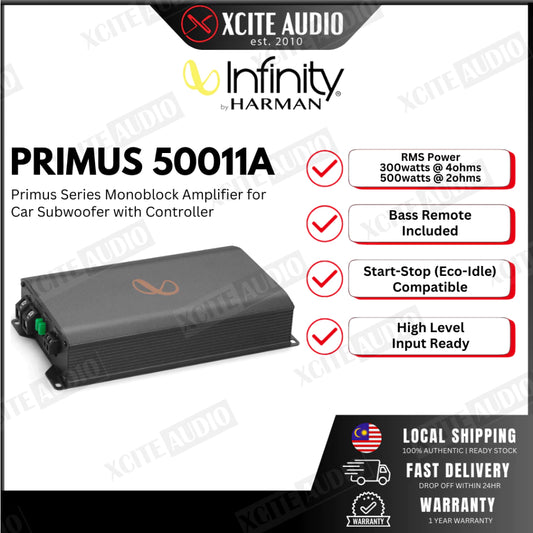 INFINITY PRIMUS 50011A - Primus Series Car Subwoofer Mono Amplifier | 500W RMS @2ohms