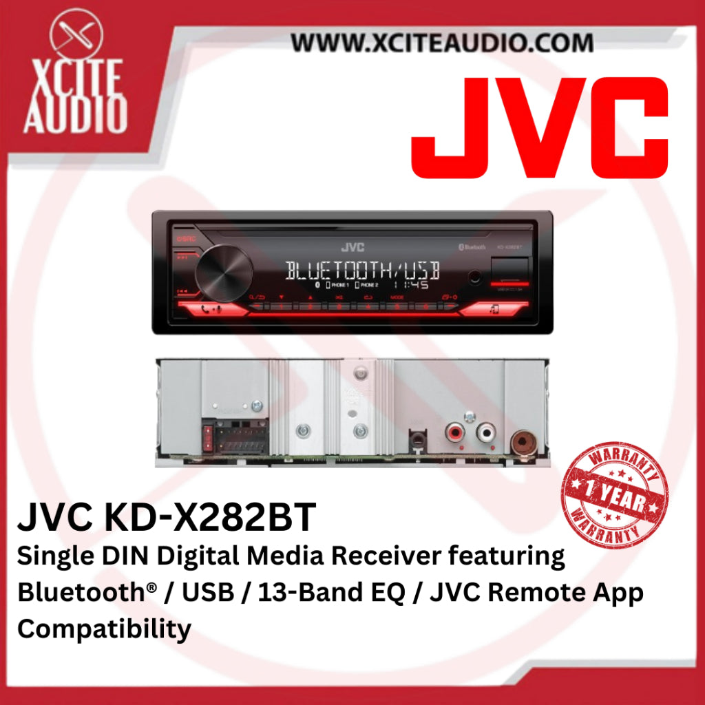 JVC KD-X282BT Digital Media Receiver with Bluetooth/USB/Spotify