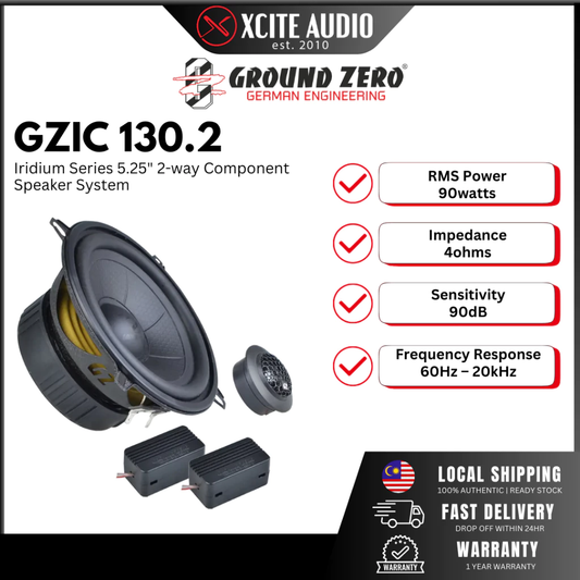 Ground Zero Iridium Series GZIC 130.2 5.25″ 2-way Component Car Speaker System
