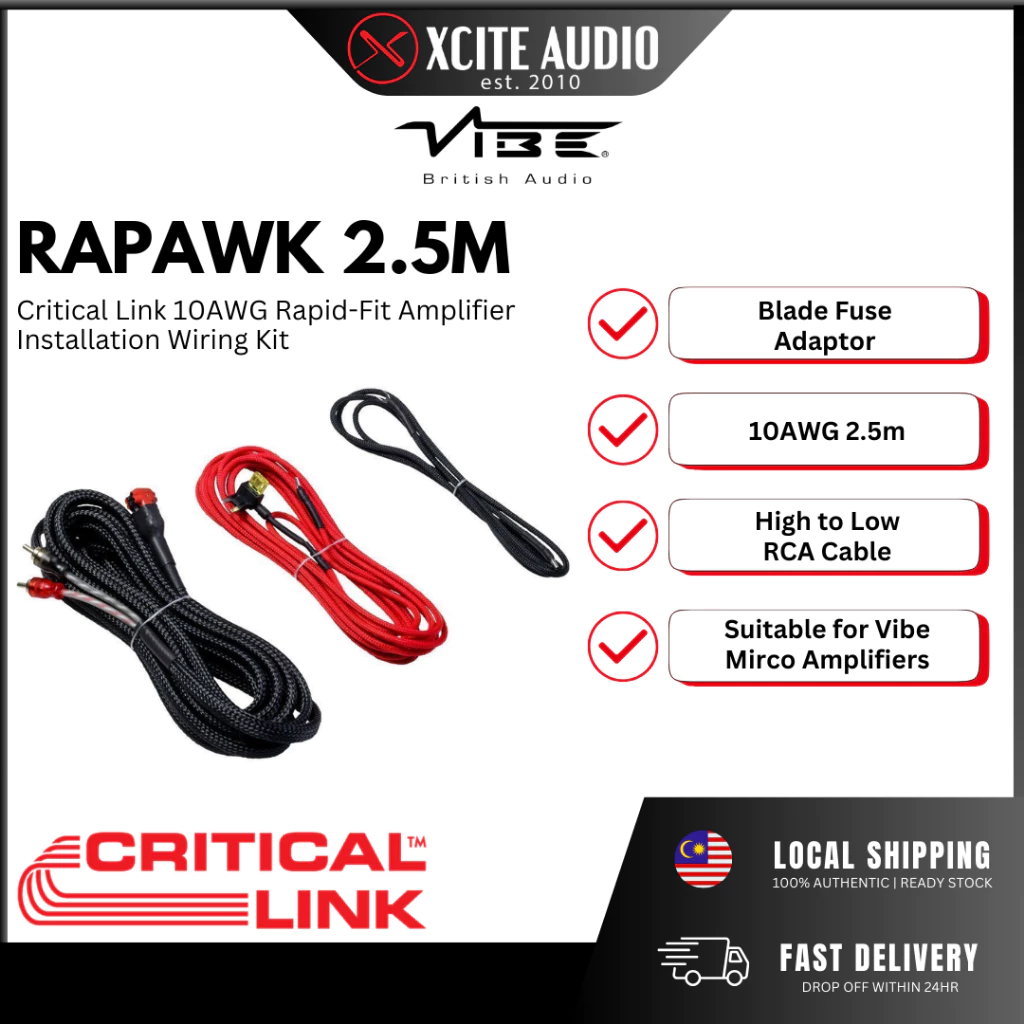 VIBE CRITICAL LINK - Car Amplifier Installation Wiring Kits | 8/10AWG | 2.5 / 5m