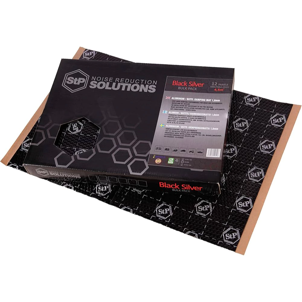 STANDARTPLAST STP Silver Line Black Silver Bulk Pack Car Soundproof - 12 Sheets