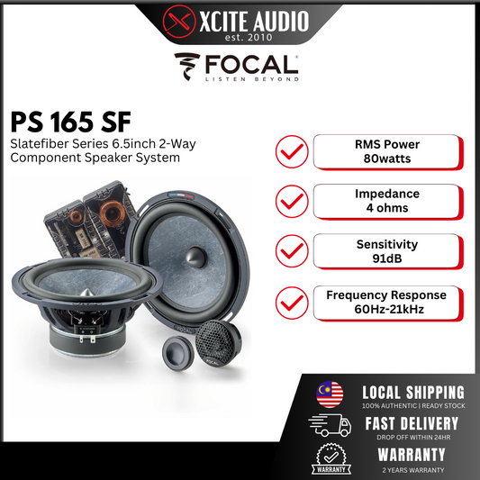 Focal PS165SF 6.5" 2-Way Component Speaker SlateFiber Cone