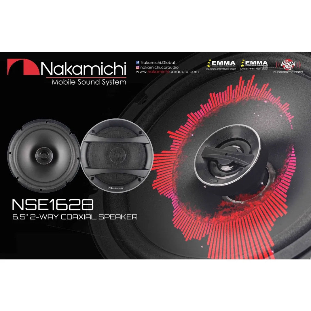 Nakamichi NSE1628 6.5" 2-Way Coaxial Car Speakers (pair)