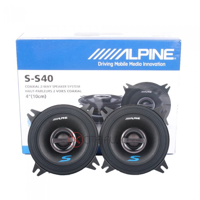 Alpine S-S40 4" (10cm) 2-Way S-Series 140W Peak Coaxial Car Speakers - Xcite Audio