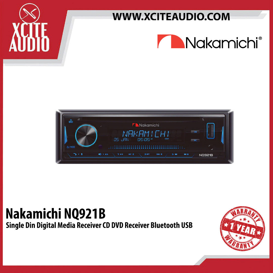 Nakamichi NQ921B Single Din Digital Media Receiver CD DVD Receiver Bluetooth USB Radio