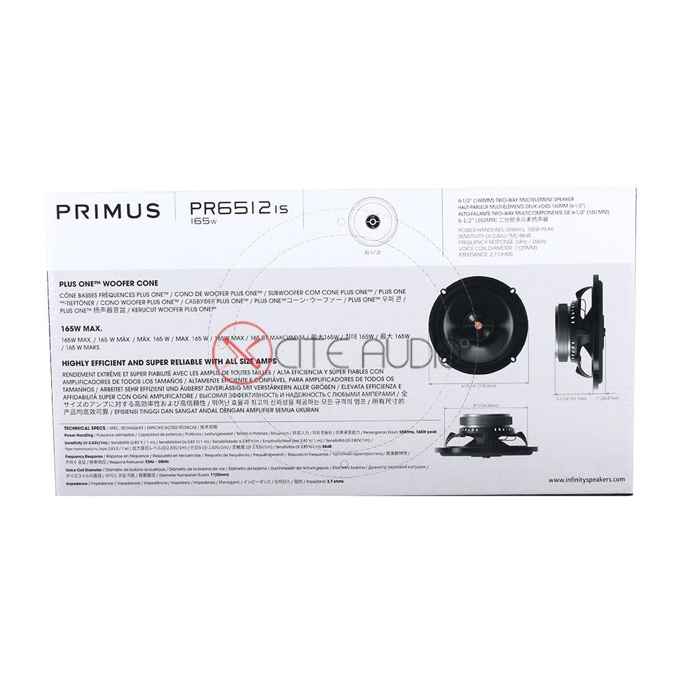 Infinity Primus PR6512iS 6.5" 2-Way 165Watts Peak Coaxial Car Audio Speakers - Xcite Audio
