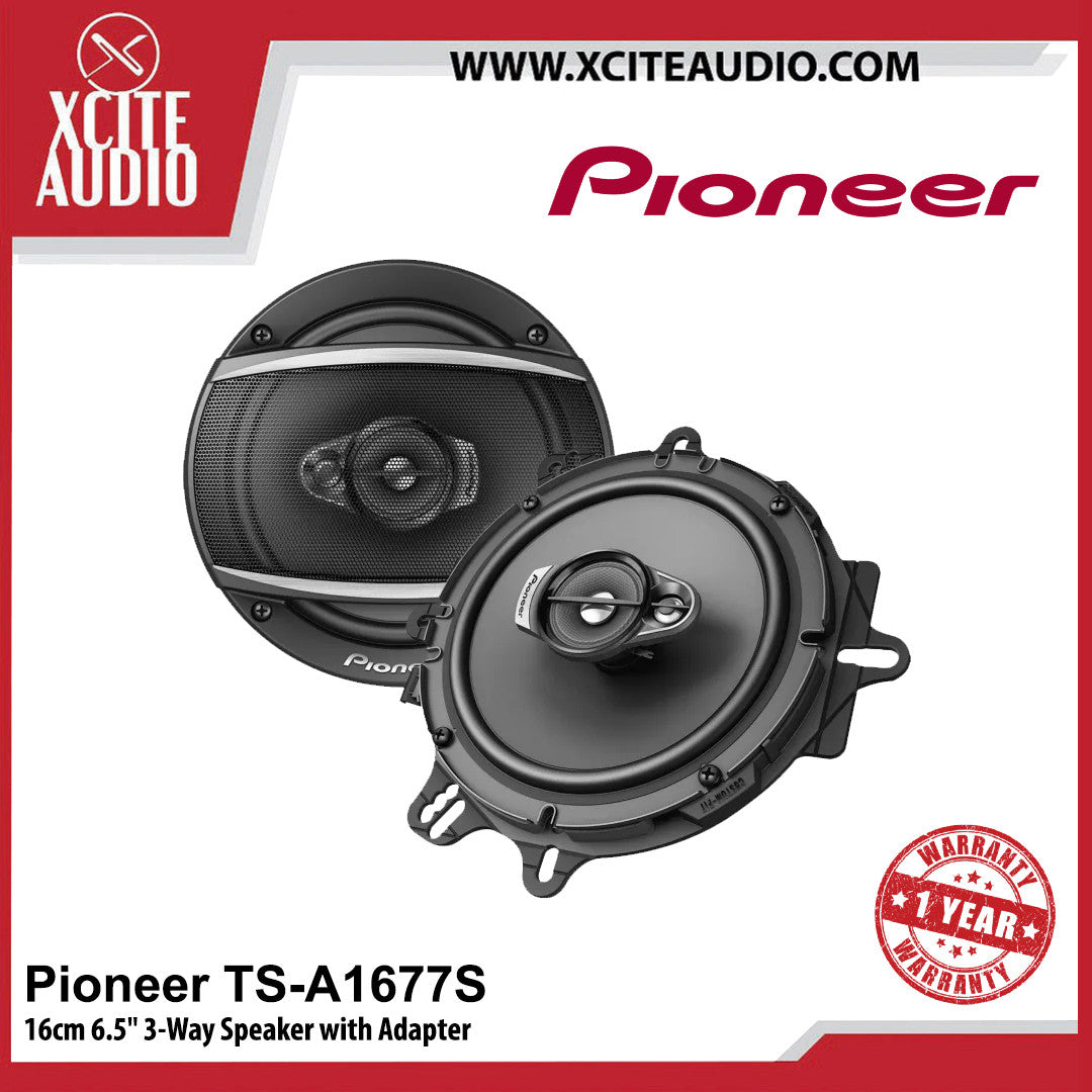 Pioneer TS-A1677S 6.5" 3-Way Speaker with Adapter