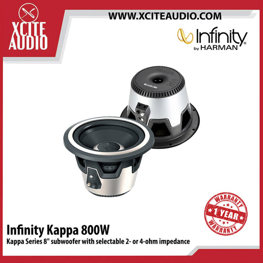Infinity Kappa 800W Kappa Series 8" subwoofer with selectable 2- or 4-ohm impedance