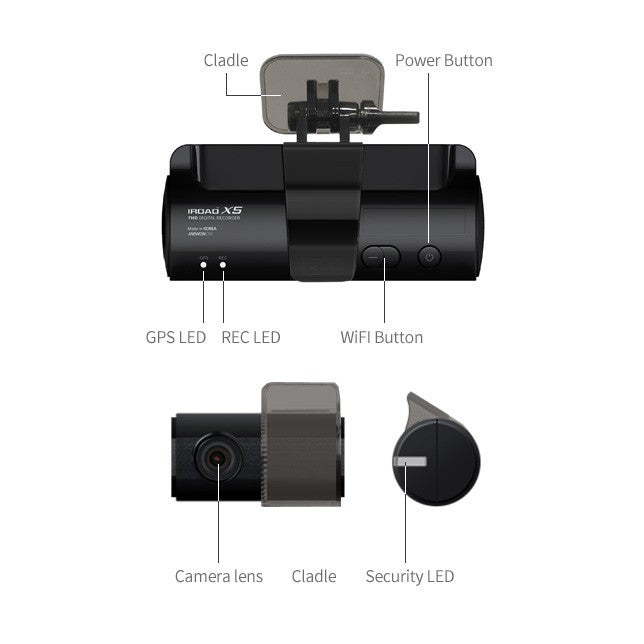 IROAD X5 Front & Rear Full HD Recording Dashcam