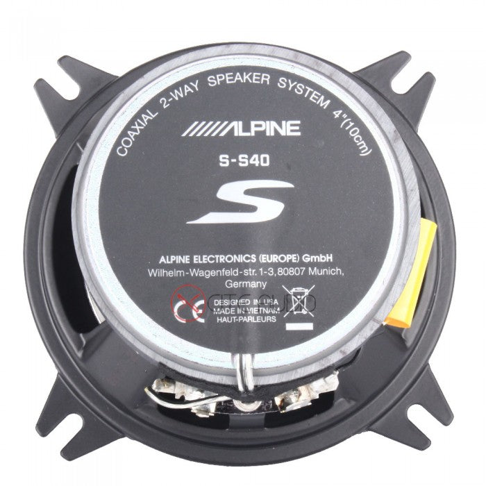 Alpine S-S40 4" (10cm) 2-Way S-Series 140W Peak Coaxial Car Speakers - Xcite Audio