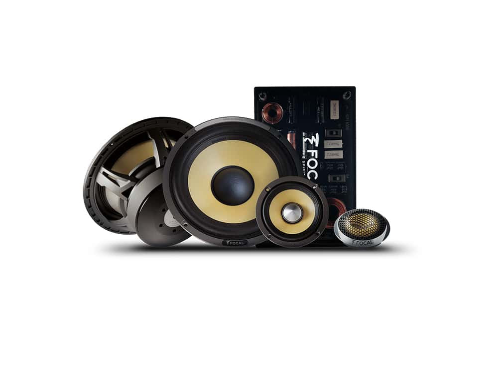 Focal ES165KX3 - ELITE K2 Power, 6.5" 3 Way Component Kit Car Door Speakers, RMS 100W