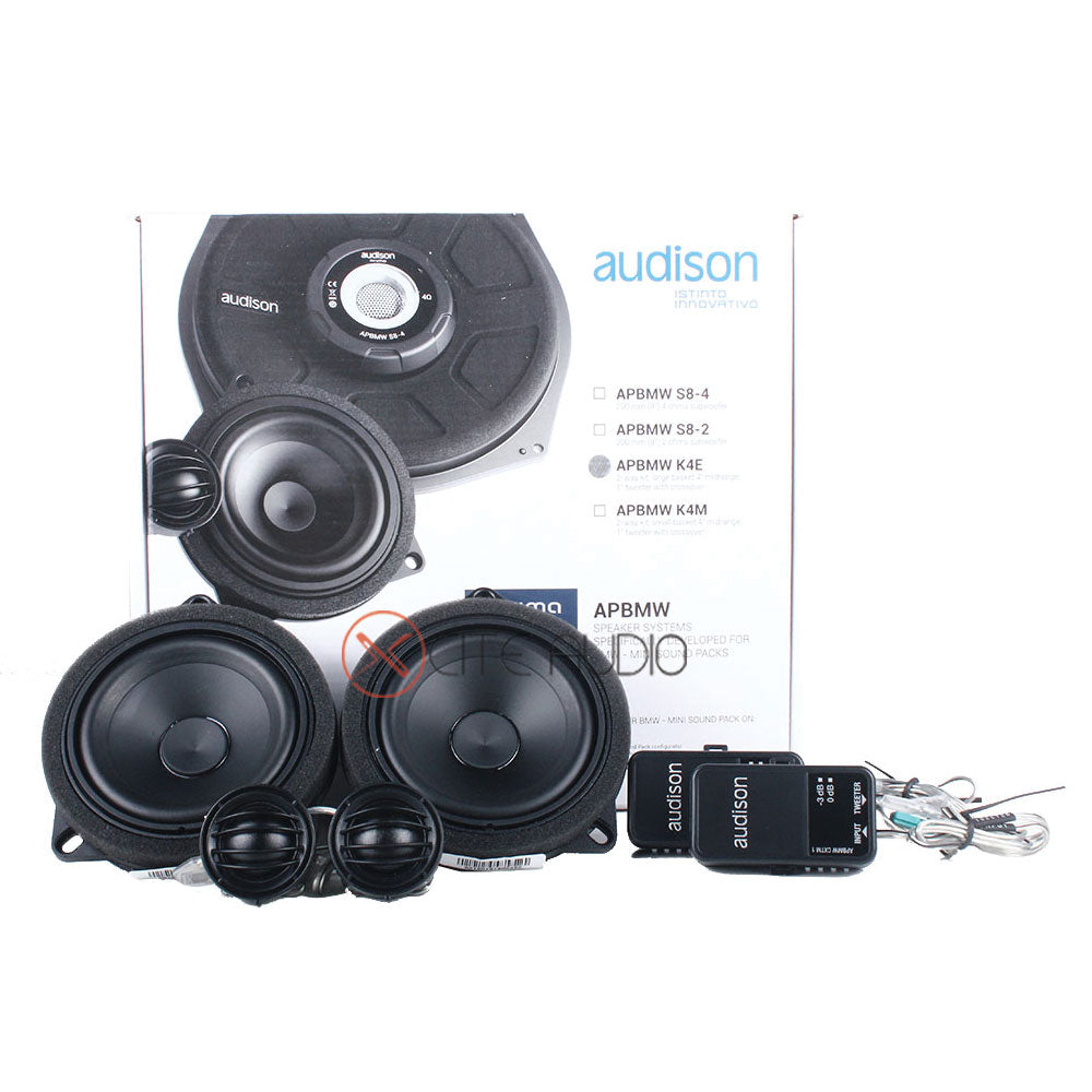 Audison APBMW K4E 4" 2-Way 100W Peak Component Car Speakers for BMW- Mini Sound Pack - Xcite Audio