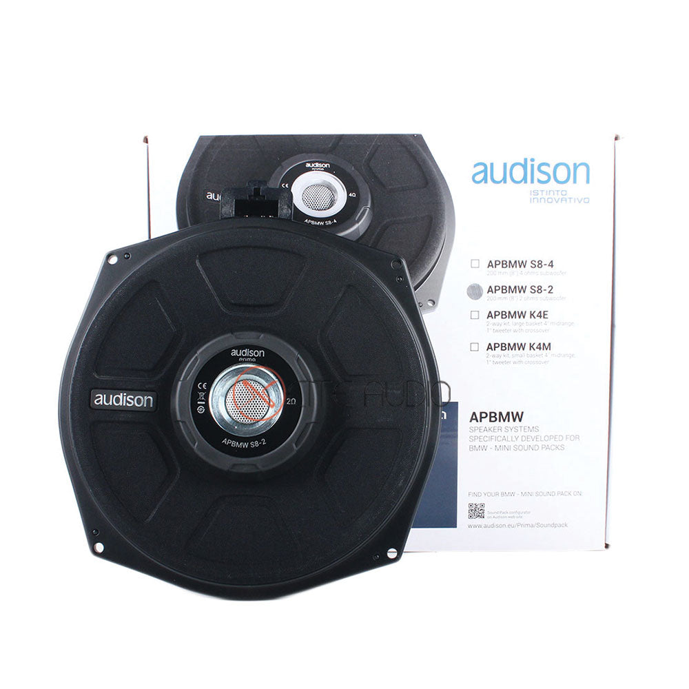 Audison APBMW S8-2 8" (200mm) 300Watts Peak 2-Ohms Plug & Play Sub Car Subwoofer - Xcite Audio