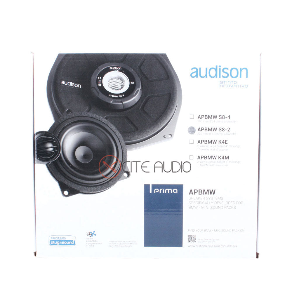 Audison APBMW S8-2 8" (200mm) 300Watts Peak 2-Ohms Plug & Play Sub Car Subwoofer - Xcite Audio