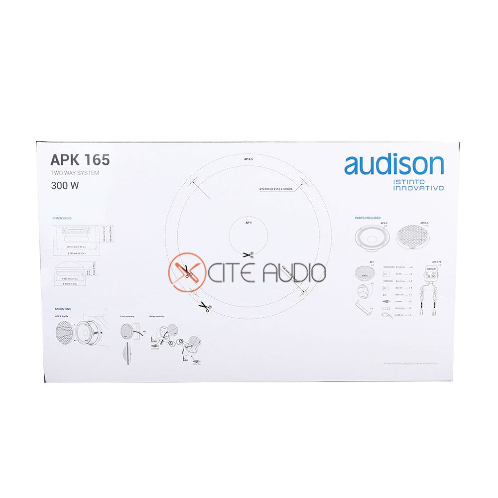 Audison Prima APK165 6.5" 2-Way 300W Peak Power 4 Ohms Component Car Speakers - Xcite Audio