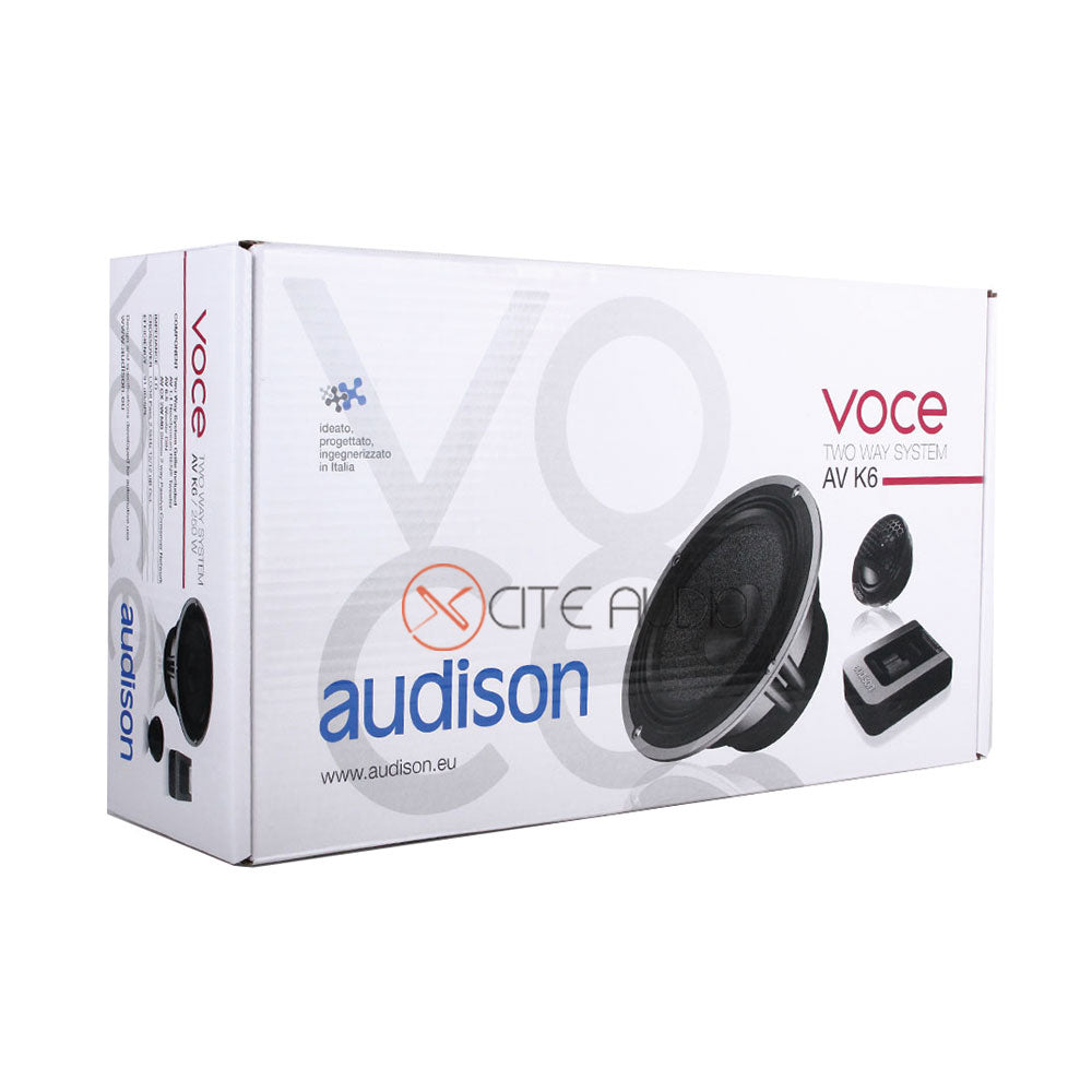 Audison Voce AV K6 6.5" 2-Way 250 Watts 4 Ohms Component Car Speakers - Xcite Audio