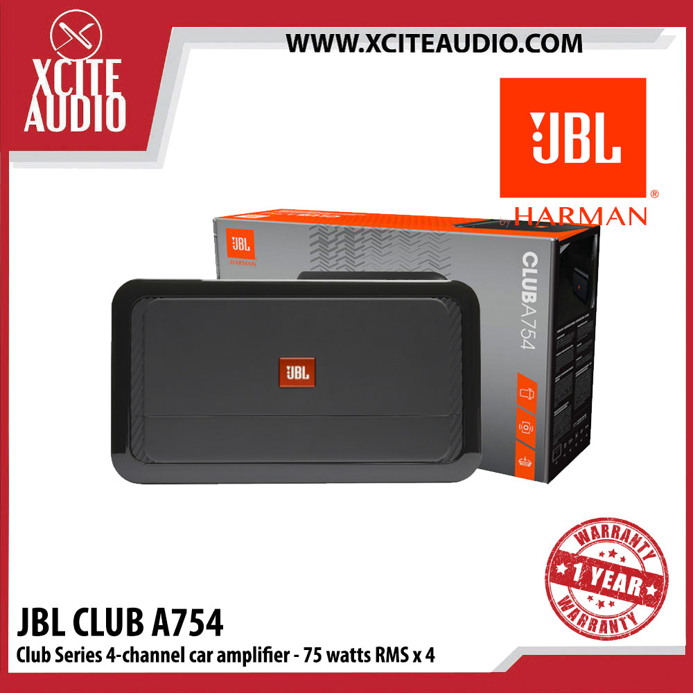 JBL Club A754 Club Series 4-channel car amplifier - 75 watts RMS x