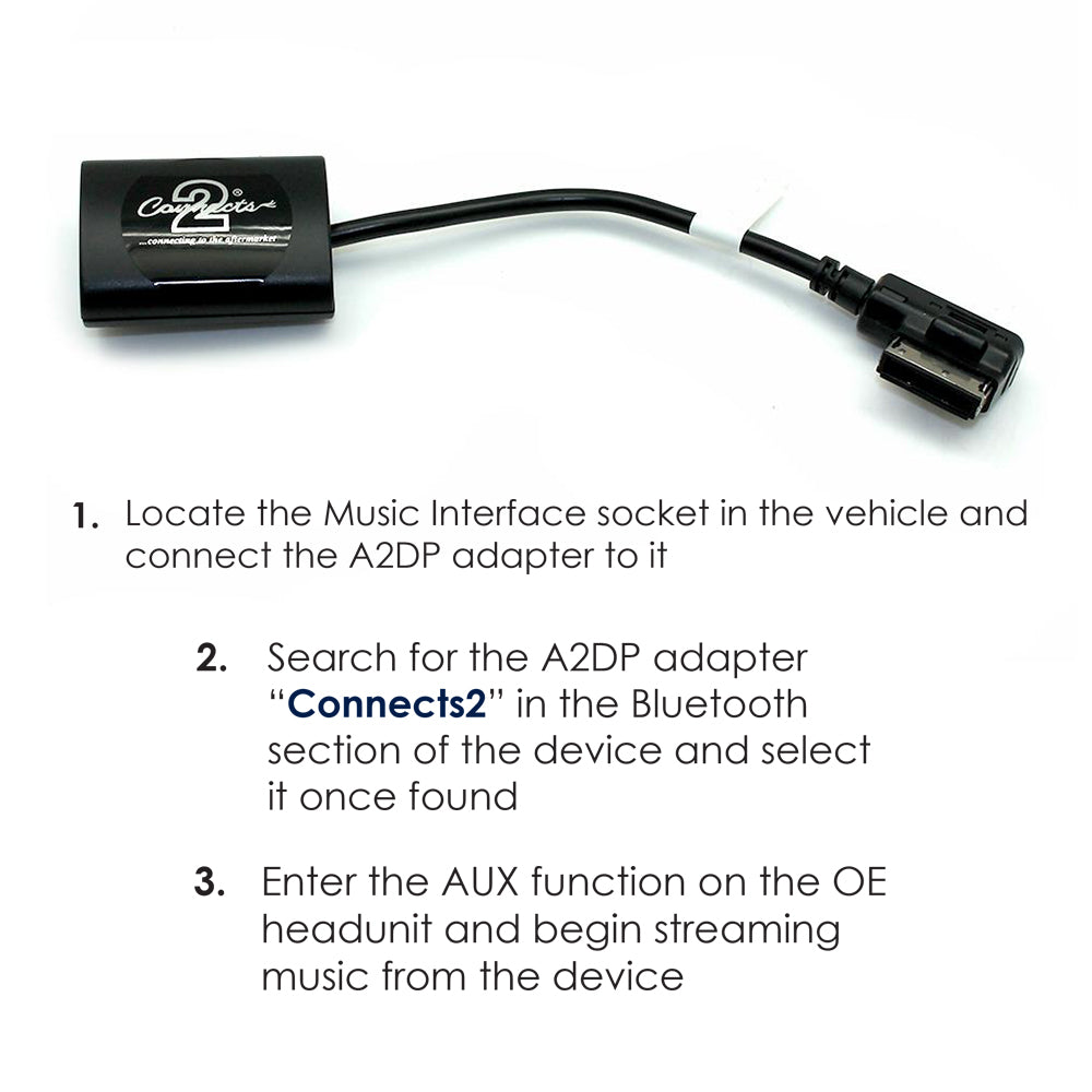 Connects2 CTAMC1A2DP A2DP Streaming Interface Mercedes MMI System For Mercedes W242, W246, W204, W211, W463, W176, C117, Coupe C207, Convertible A207, W212, W166 - Xcite Audio