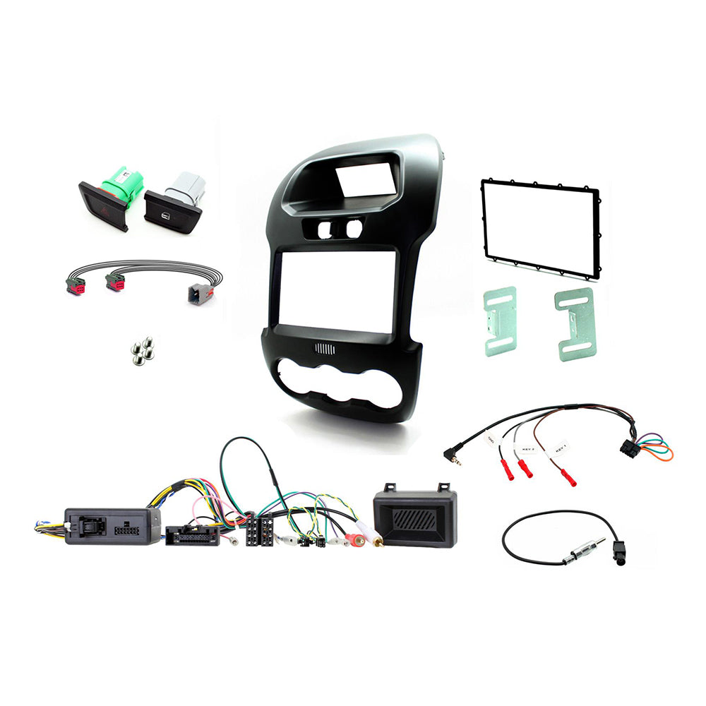 Connects2 CTKFD40C Installation Kit With Black Double Din Fascia For Ford Ranger With Factory 4.2” Dash Top Display - Xcite Audio