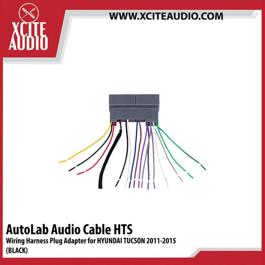 Audio Cable Wiring Harness Plug Adapter for HYUNDAI TUCSON 2011-2015 (BLACK)