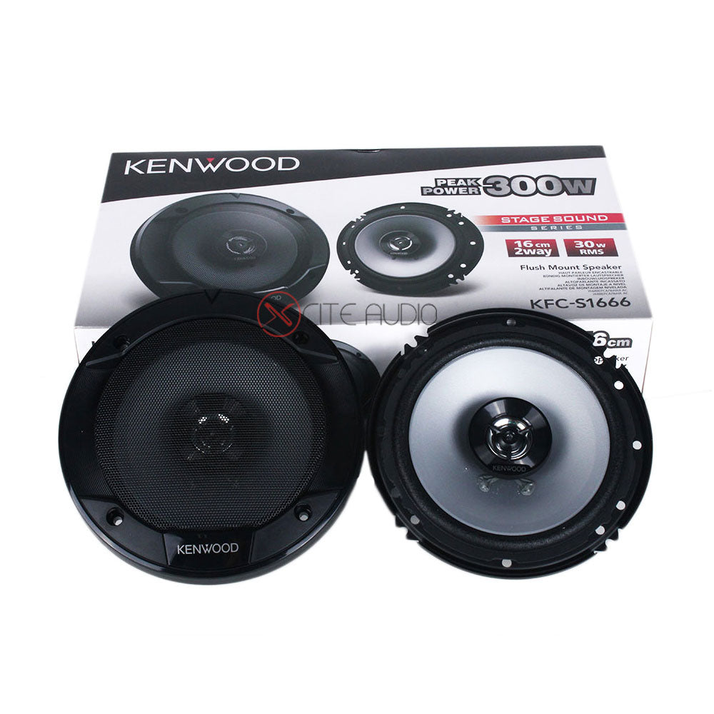 Kenwood KFC-S1666 6.5'' 2-Way 300W Peak Coaxial Car Audio Speakers - Xcite Audio