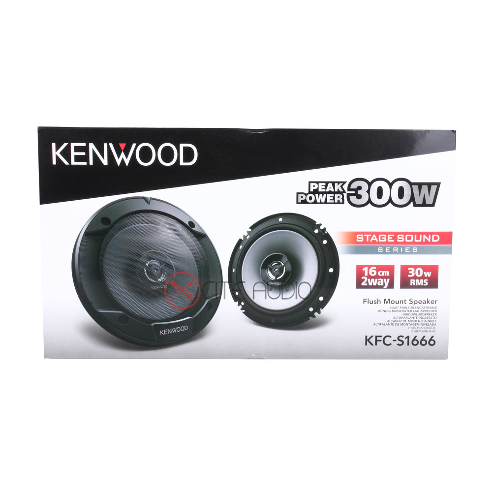 Kenwood KFC-S1666 6.5'' 2-Way 300W Peak Coaxial Car Audio Speakers - Xcite Audio